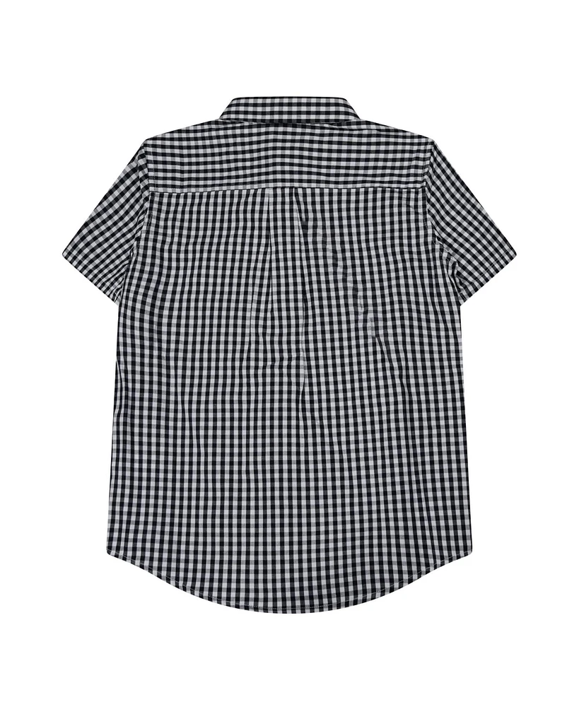 B by Brooks Brothers Big Boys Gingham Woven Short Sleeve Poplin Shirt