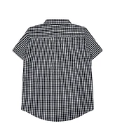 B by Brooks Brothers Big Boys Gingham Woven Short Sleeve Poplin Shirt