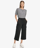 Andrew Marc Sport Women's French Terry Cropped Cargo Pants