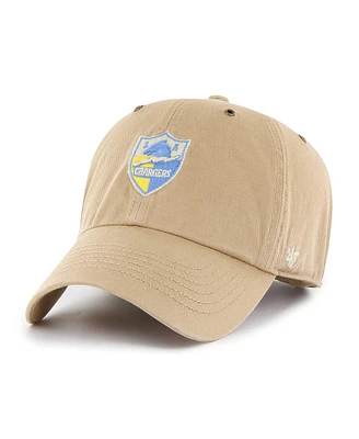 Men's '47 Brand Khaki Los Angeles Chargers Overton Clean Up Adjustable Hat