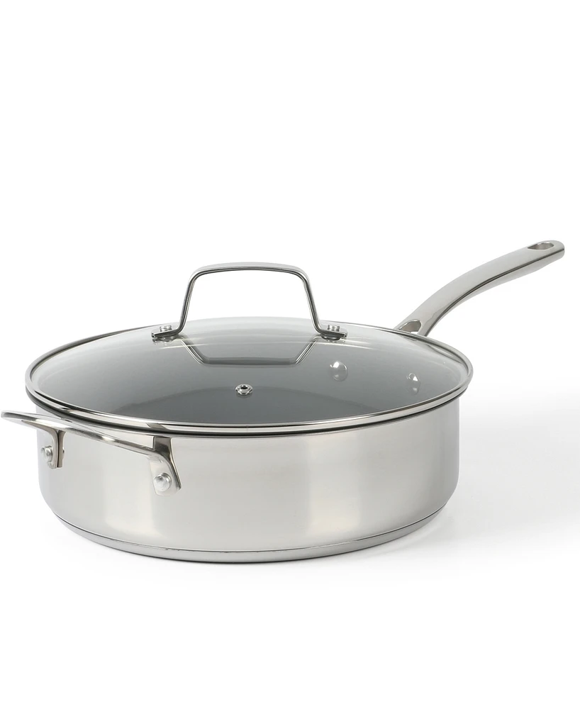 Martha Stewart Collection Delaroux Stainless Steel 4 Quart Saute Pan