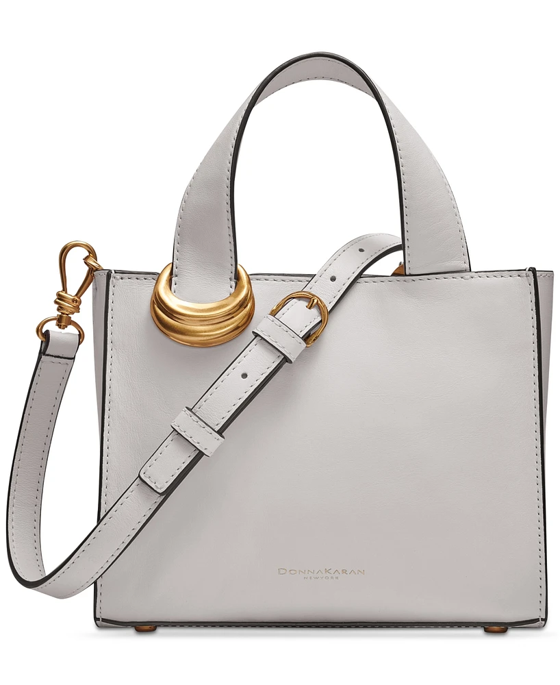 Donna Karan New York Hewlett Leather Top Handle Buckle Crossbody