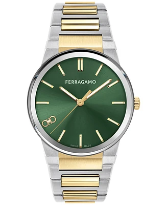 Salvatore Ferragamo Men's Swiss Two-Tone Stainless Steel Bracelet Watch 41mm