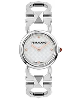 Salvatore Ferragamo Women's Swiss Stainless Steel Stud Link Bracelet Watch 25mm