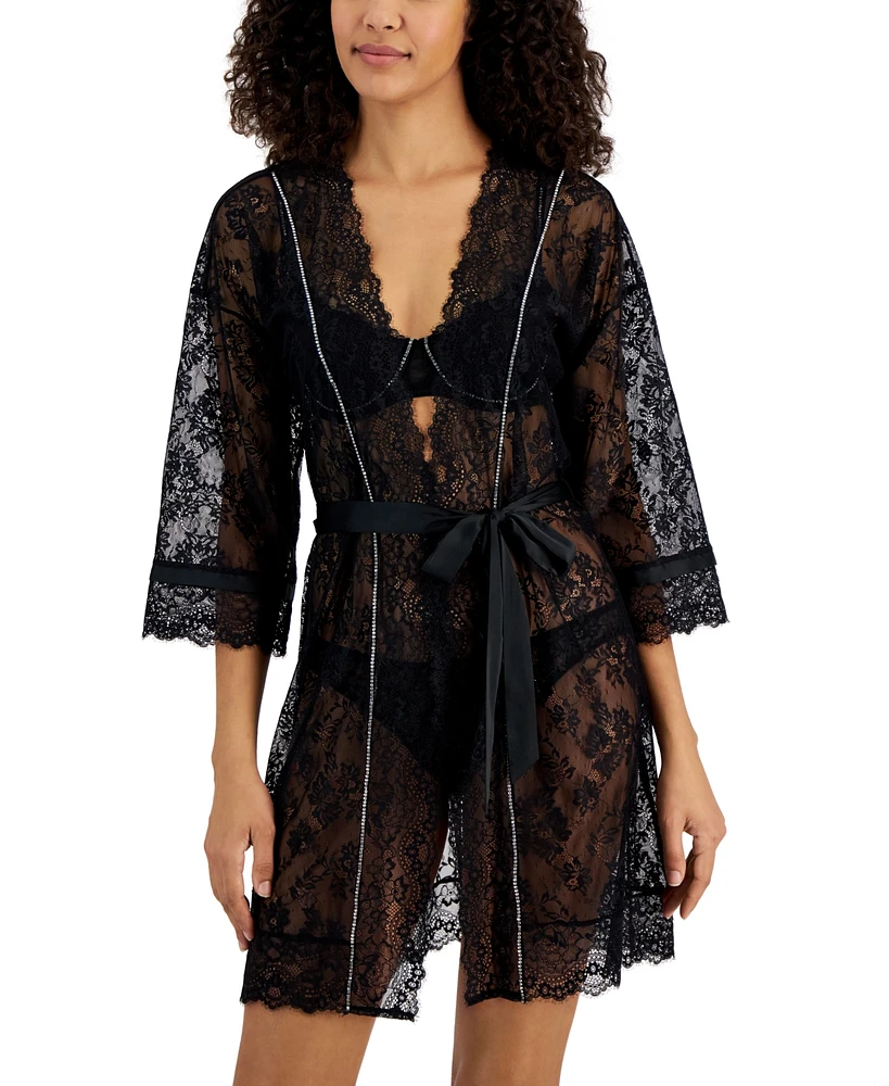 I.n.c. International Concepts Women's Embellished Lace Robe