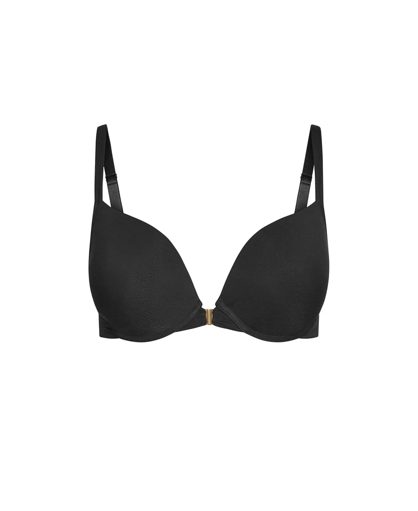 City Chic Plus Smooth & Front Close Cotton Push Up Bra