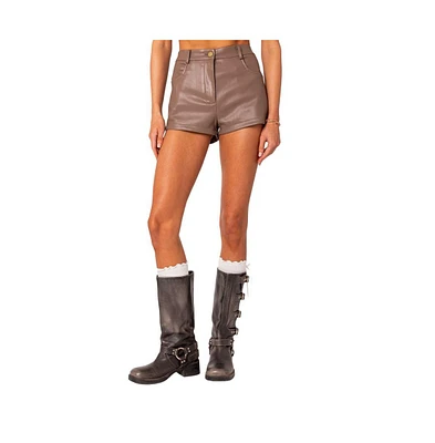 Women's Martine high rise faux leather shorts