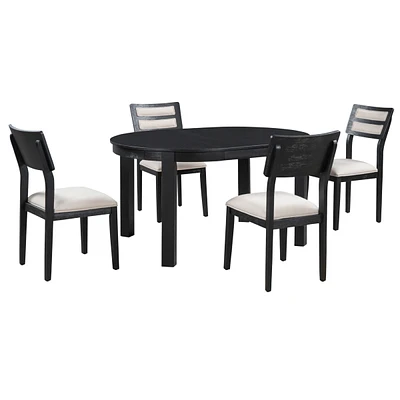 Streamdale Furniture Farmhouse dining set with extendable table & 4 chairs