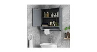 Wall Mounted Bathroom Storage Medicine Cabinet with Towel Bar