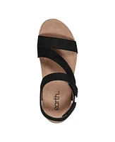 Earth Women's Roni Almond Toe Flat Strappy Casual Sandals