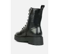 mosh faux leather ankle biker boots