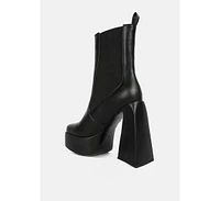 London Rag Frosty High Platform Block Heel Chelsea Boot