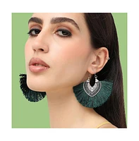 Sohi Women's Tassel Hoop Earrings