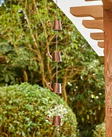 Glitzhome 8.5' 11-Piece Faux Copper Watering Pot Rain Chain with V-Shaped Gutter Clip