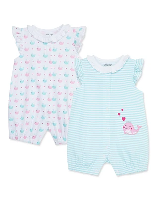 Little Me Baby Girls Whales 2 Pack Rompers