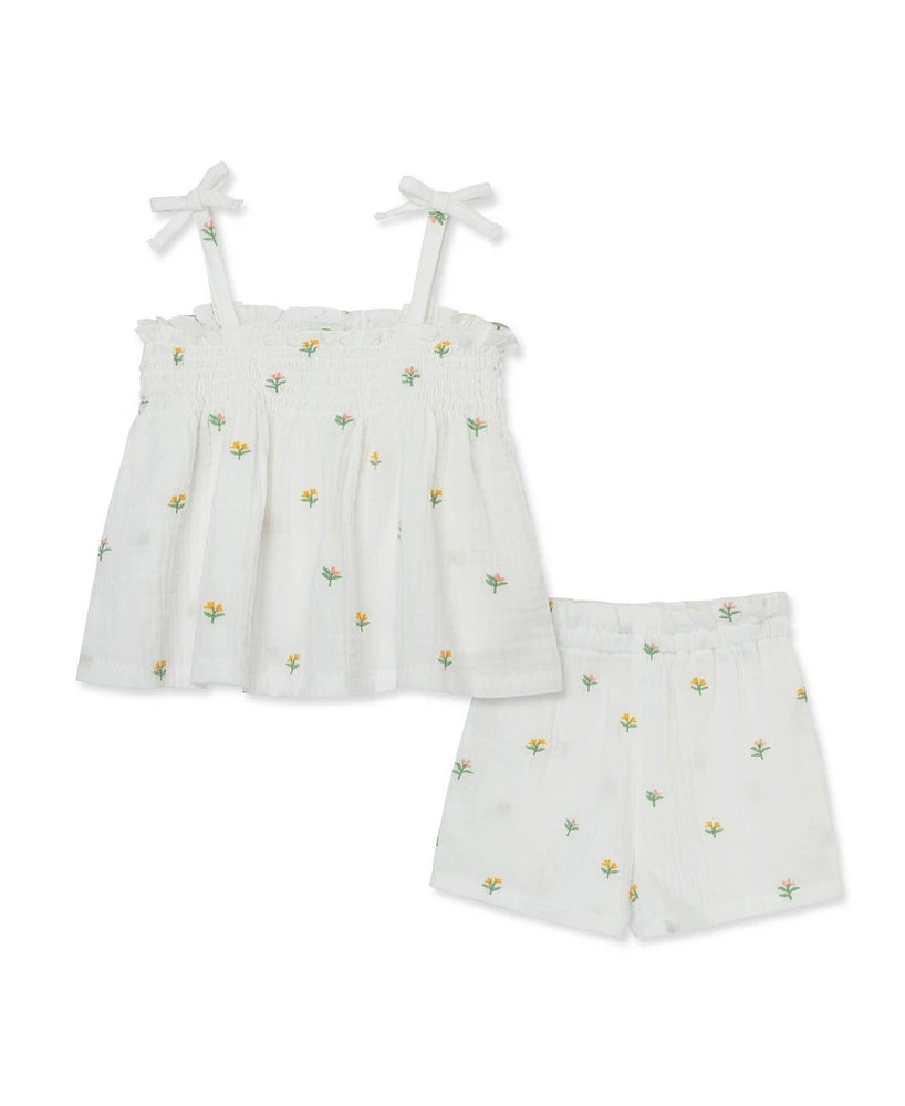 Little Me Baby Girls Floral Gauze Play Set