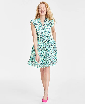 On 34th Women's Printed Ruffled Dress, Created for Macy's