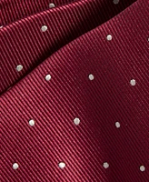 Tayion Collection Men's Crimson & Cream Dot Tie