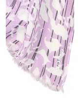 Olsen Abstract Print Scarf with Frayed Edge Trim