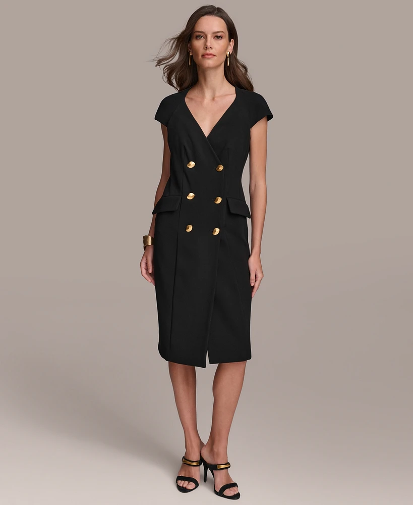 Donna Karan Women's Cap-Sleeve Double-Breasted Blazer Dress