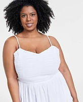 On 34th Trendy Plus Ruched Corset Midi Dress, Created for Macy's