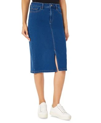 Jones New York Womens 5 Pocket Denim Midi Pencil Skirt 2 16p