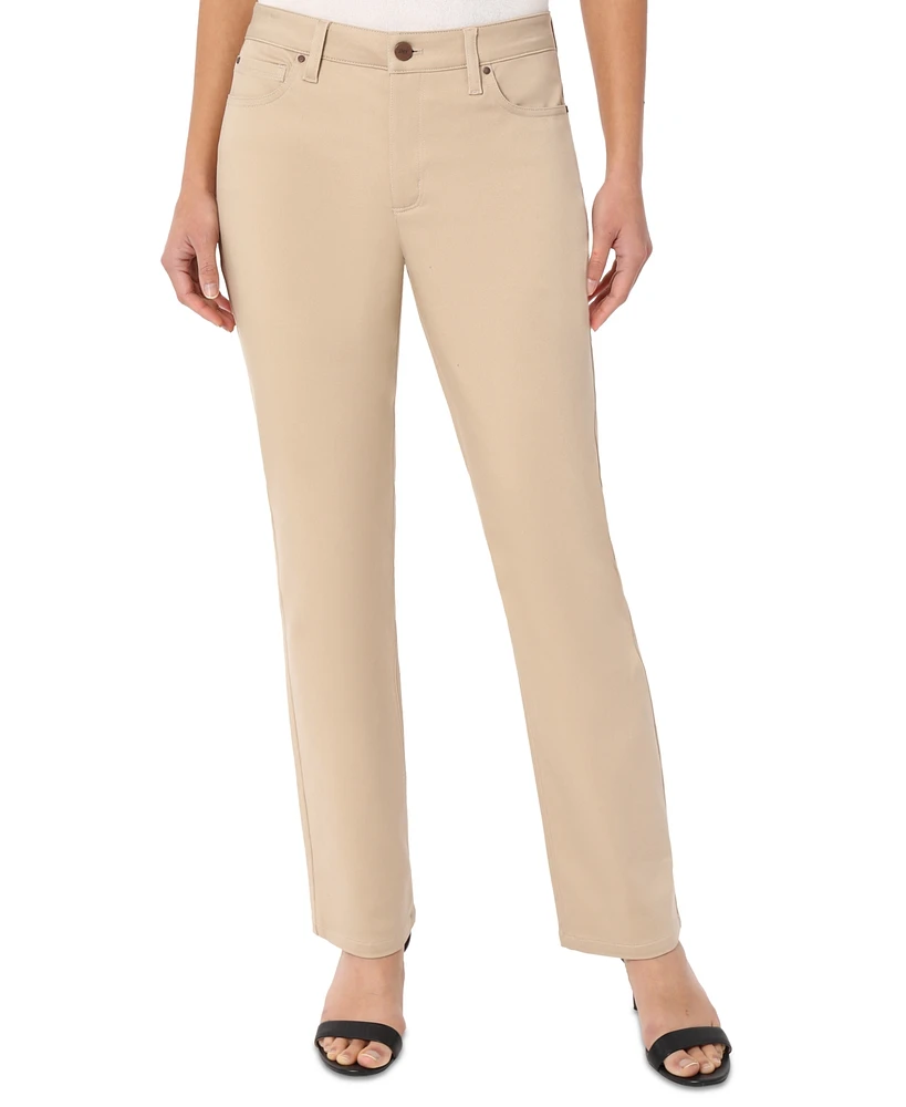 Jones New York Women's Lexington Mid Rise Straight Leg Denim Jeans