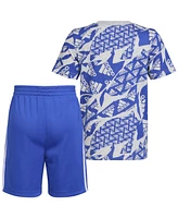 adidas Toddler & Little Boys 2-Pc. Logo Graphic T-Shirt 3-Stripes Shorts Set