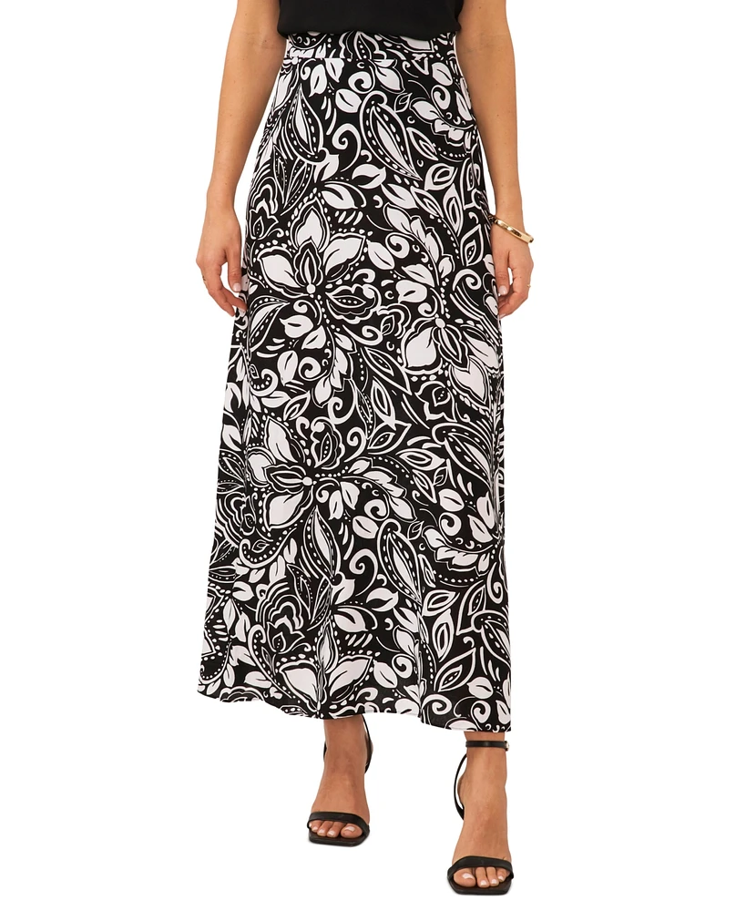 Vince Camuto Women's A-Line Floral Print Maxi Skirt