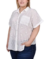 Ny Collection Plus Size Short Sleeve Blouse