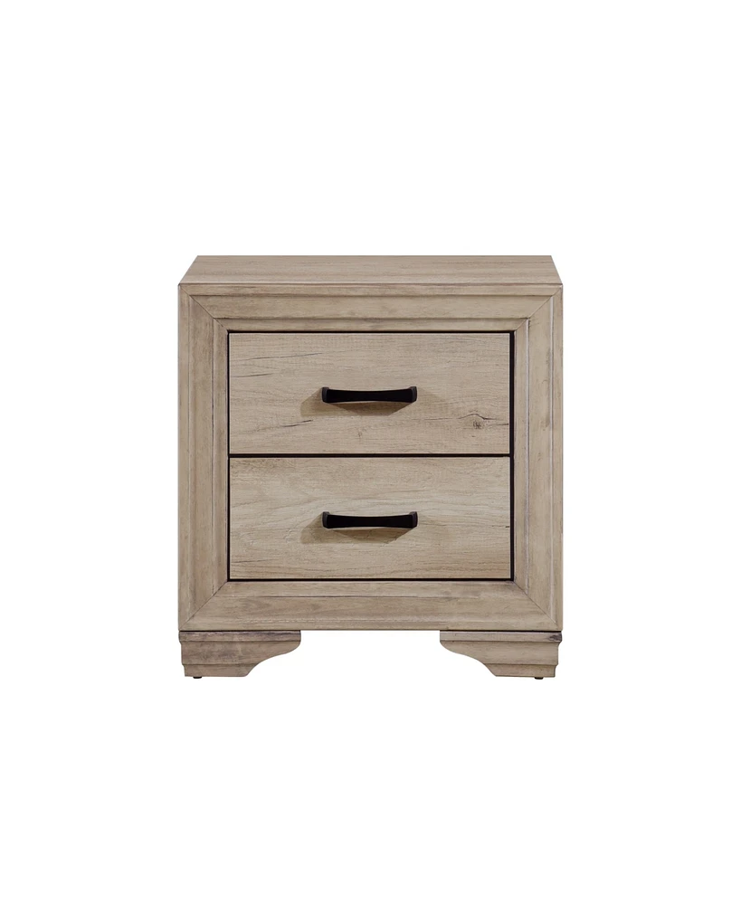 Simplie Fun Natural Finish Nightstand for Bed Side Table