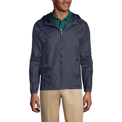 Lands' End Men's School Uniform Packable Rain Jacket