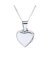 Bling Jewelry Small Cz Carved Floral Flower Initial Heart Shape Photo Locket Hold Pictures Sterling Silver Lockets Necklace Pendant