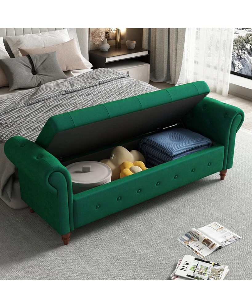Simplie Fun 63" Bed Bench Velvet
