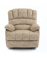 Simplie Fun Large Manual Recliner Chair In Fabric For Living Room