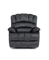 Simplie Fun Large Manual Recliner Chair In Fabric For Living Room, Gray