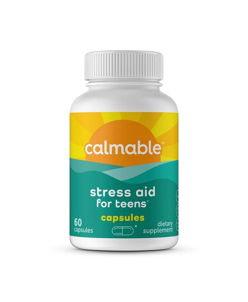 Calmable Stress Relief Aid for Teens Capsules - Stress Relief - Pyridoxine B6, L-Theanine - 60 Capsules