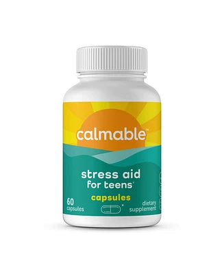 Calmable Stress Relief Aid for Teens Capsules - Stress Relief - Pyridoxine B6, L-Theanine - 60 Capsules