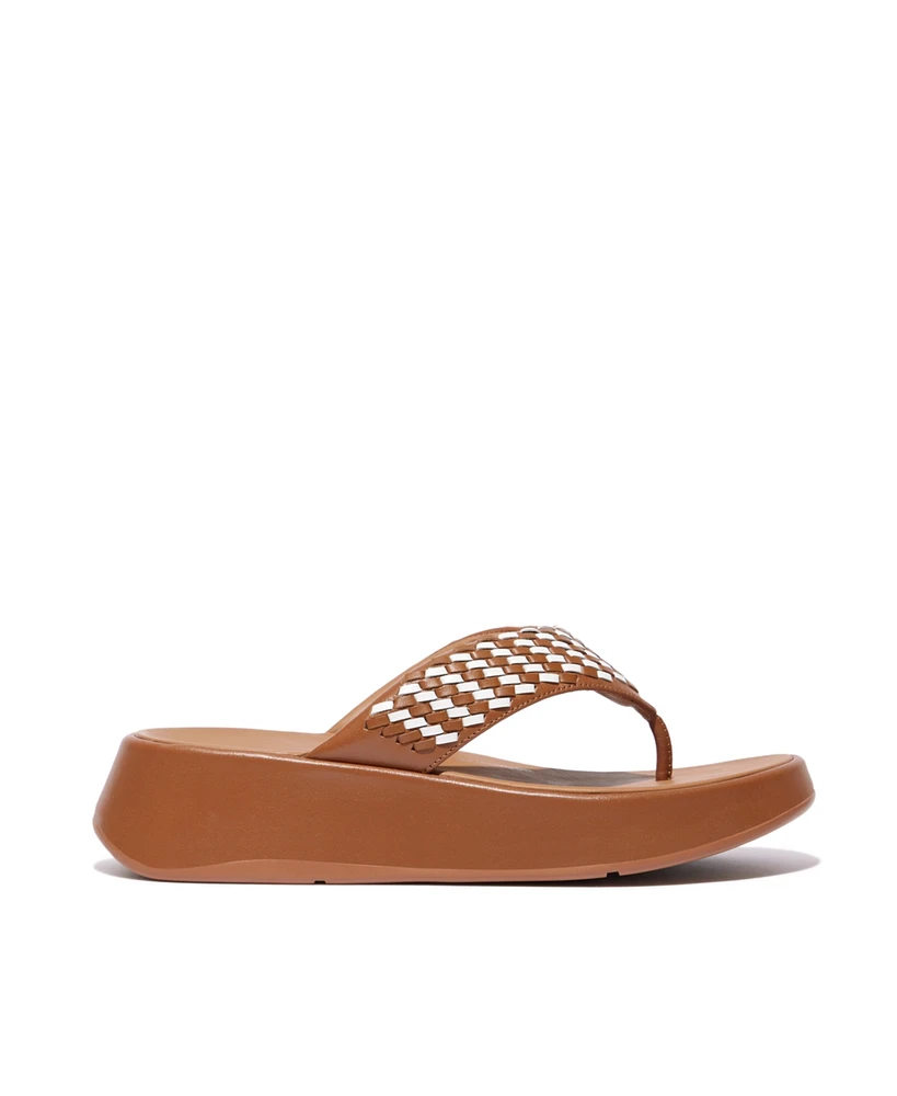 FitFlop Women's F-Mode Woven-Leather Flatform Toe-Post Sandals