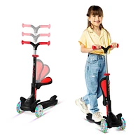 Kids Scooter – Foldable Seat Led Wheel Lights Illuminate When Rolling Children and Toddler 3 Kick Adju