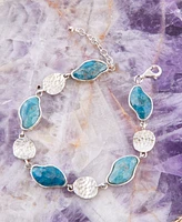 Barse Luna Genuine Blue Apatite Abstract Line Bracelet