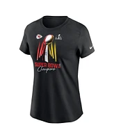 Women's Nike Black Kansas City Chiefs Super Bowl Lviii Champions Lombardi Trophy T-shirt