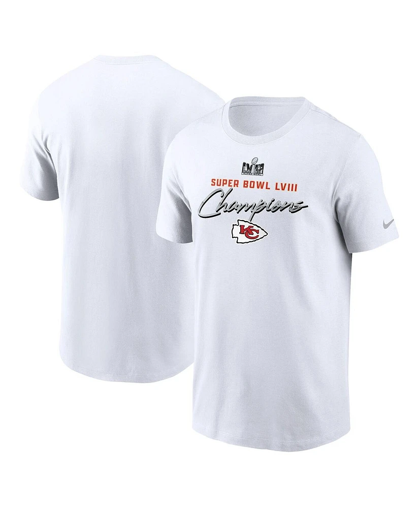 Men's Nike White Kansas City Chiefs Super Bowl Lviii Champions Classic T-shirt