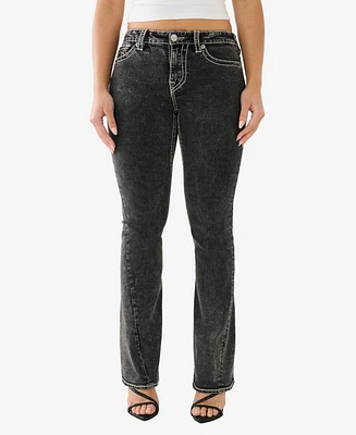 True Religion Women's Joey Low Rise Big T Flare Jeans