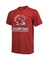 Men's Majestic Red Kansas City Chiefs Super Bowl Lviii Champions Tri-Blend T-shirt