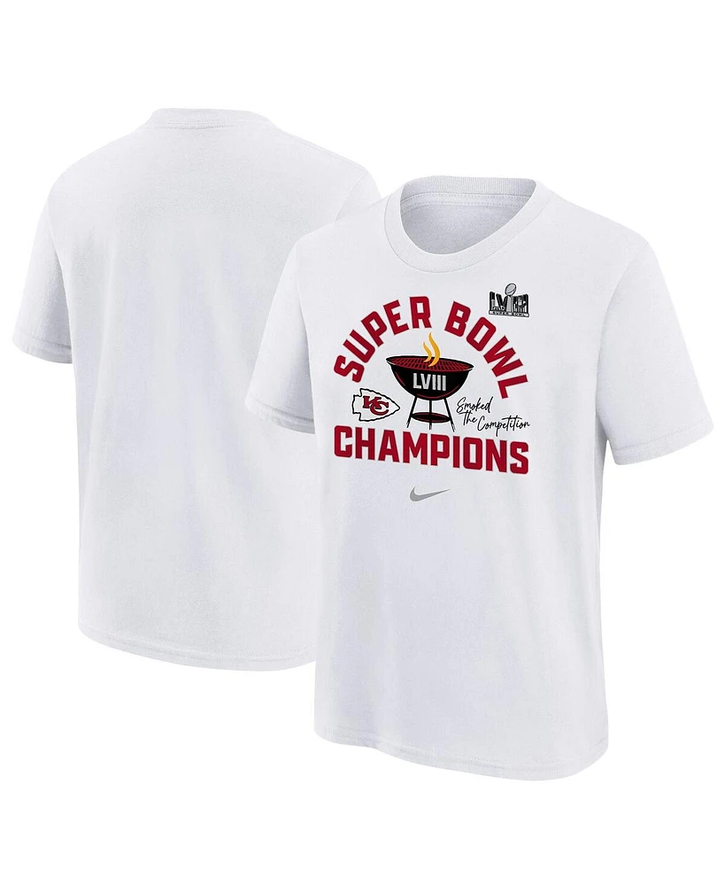 Big Boys Nike White Kansas City Chiefs Super Bowl Lviii Champions Local T-shirt