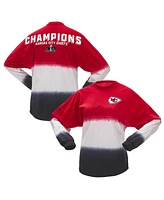 Women's Fanatics Red, White Kansas City Chiefs Super Bowl Lviii Champions Ombre Long Sleeve T-shirt