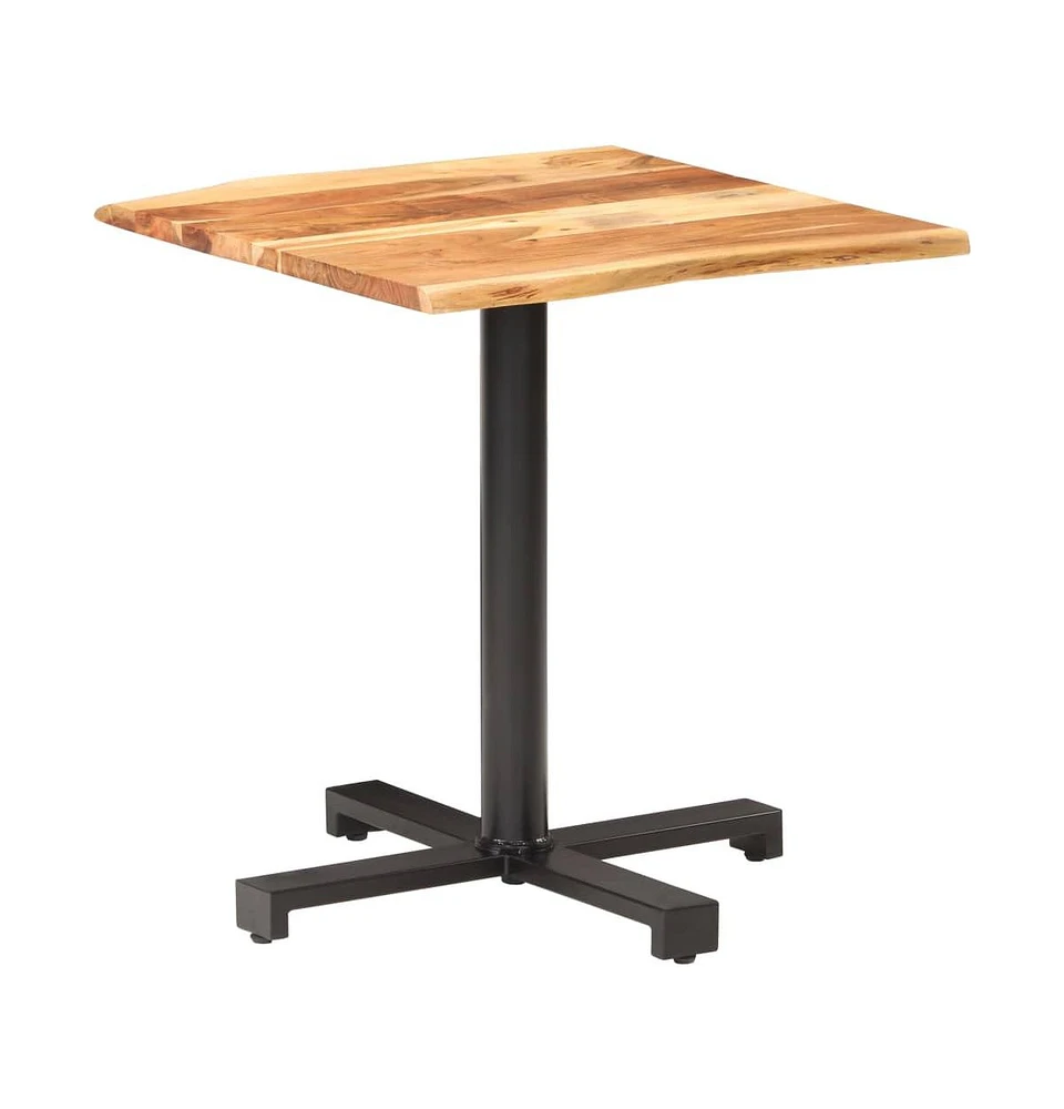 Bistro Table with Live Edges 27.6"x27.6"x29.5" Solid Acacia Wood