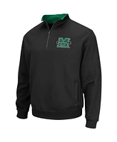 Men's Colosseum Black Marshall Thundering Herd Tortugas Logo Quarter-Zip Jacket