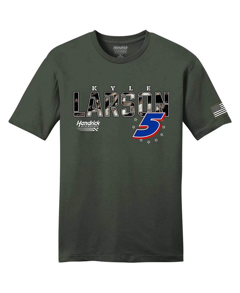 Men's Hendrick Motorsports Team Collection Green Kyle Larson Military-Inspired T-shirt